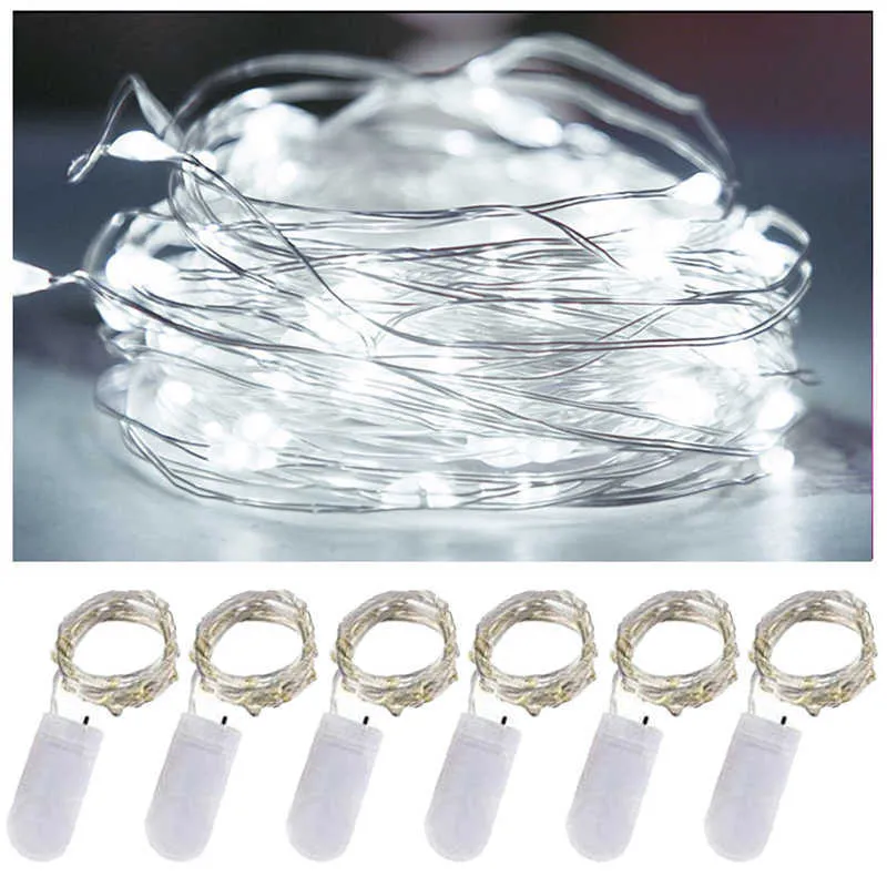 LED Strings 6pcs 1M 2M 3M 5M Wedding Light LED Copper Wire String Lights Fairy Garland Christmas LED Light Navidad Outdoor Garden Decoration P230414