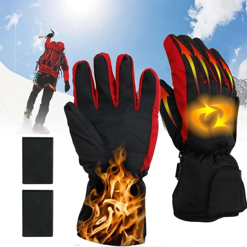 Cycling Gloves Winter Heated Rechargeable Battery Electric Ski Glove Men Women Mitten SnowboardingThermal Skiing Liner