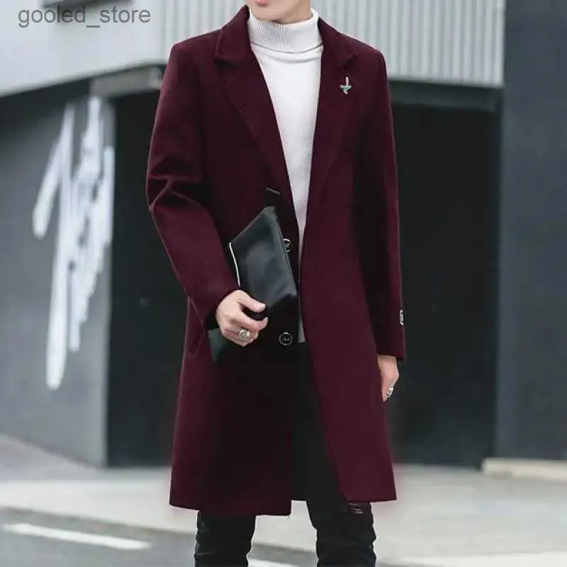 Burgundy overcoat men top
