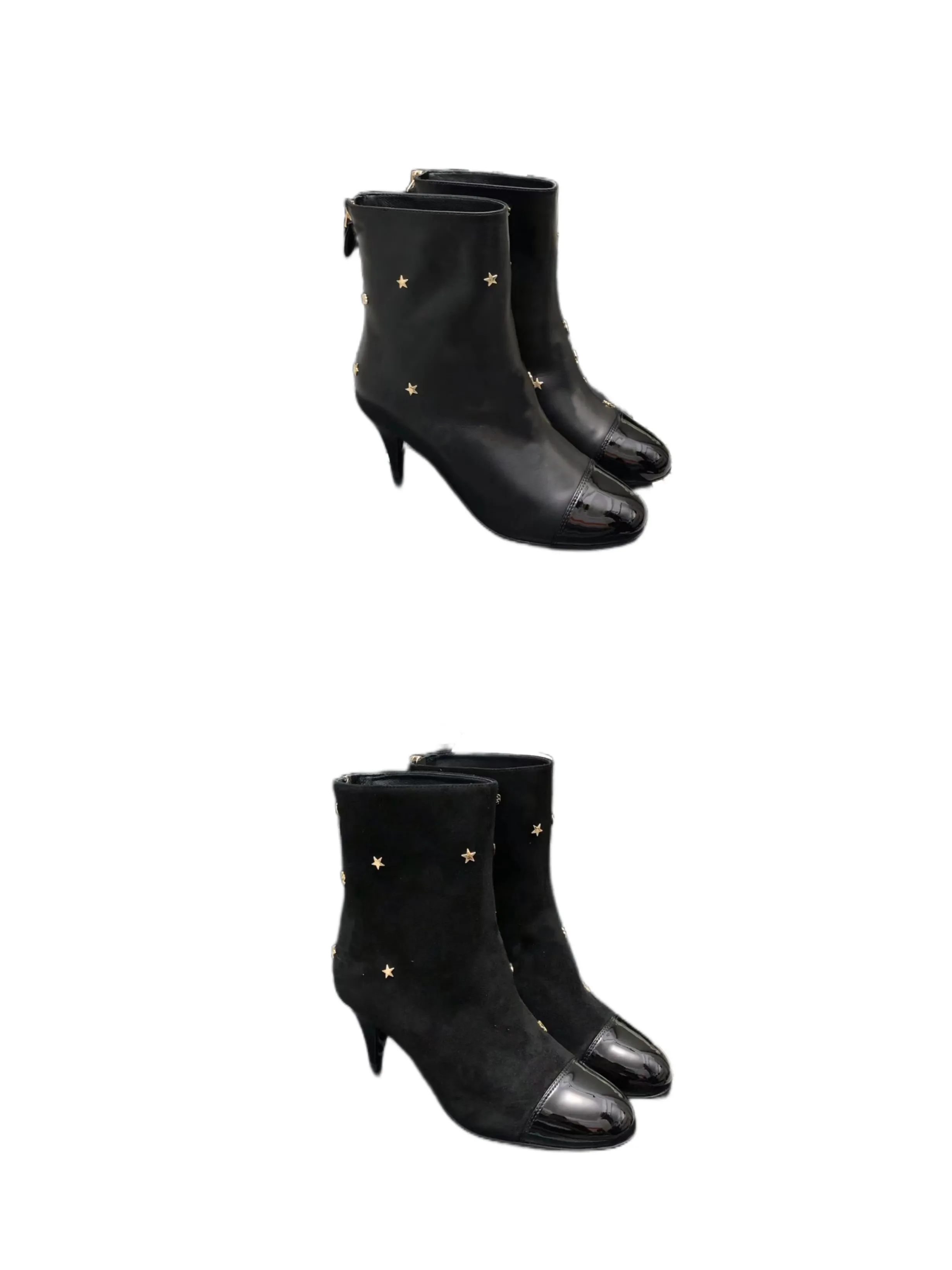 10A Designer Scarpe invernali Stivali con tacco da donna Stivali alti al ginocchio Piattaforma Stivali da pioggia di lusso Pelle di pecora Suola spessa Gomma di marca Nero Taglia EUR 35-41