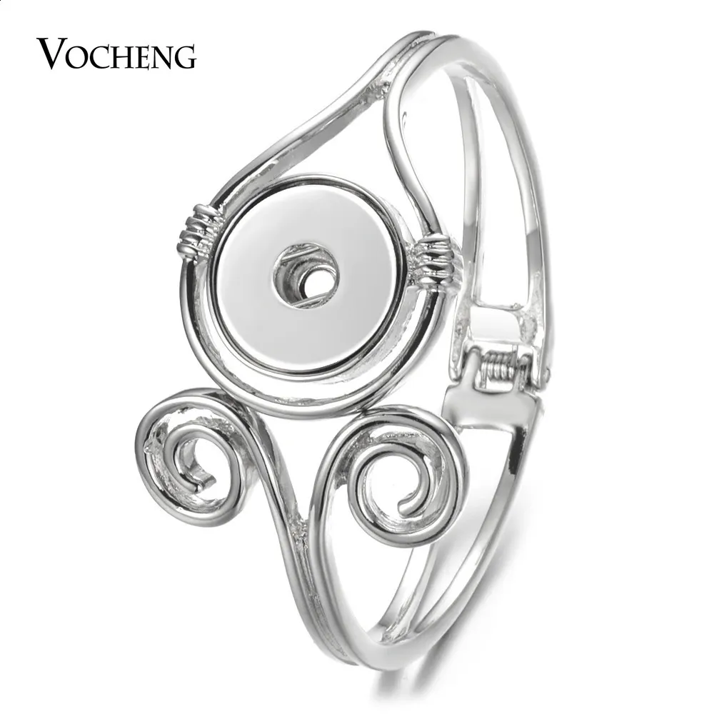 Cuff 10pcs/lot Vocheng Gingersnaps Bracelet Alloy Bangle fit 18mm Snap Charms Diy Jewelry Female Gift Wholesale NN-743*10 231116