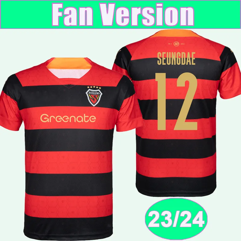 23 24 Pohang Steelers Maillots de football pour hommes Jong-woo Kim Oberdan Alex Grant In-sung Kim Chemises de football à domicile Uniformes à manches courtes