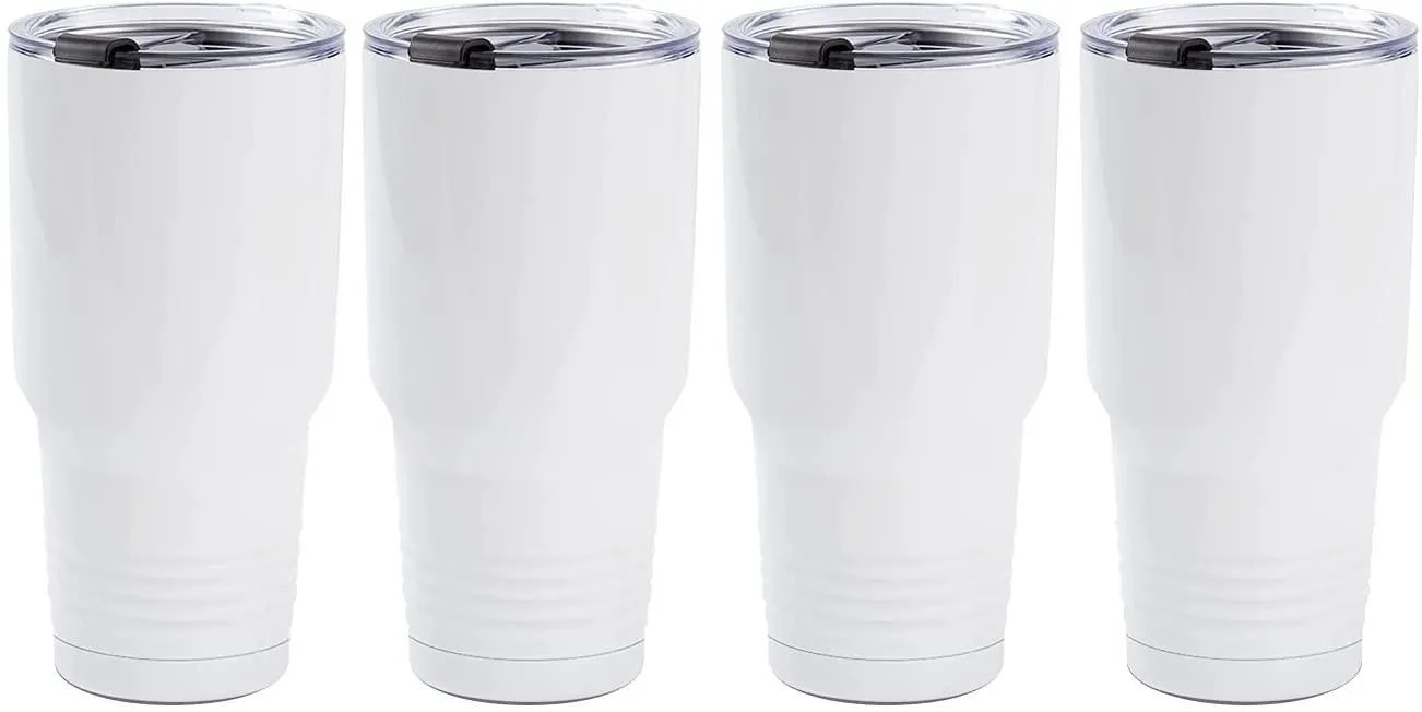 Sublimation Tumbler Blanks 30 OZ White Stainless Steel Coffee Travel Tumbler Car Cups with Lid Sublimation Mugs Cups 0422