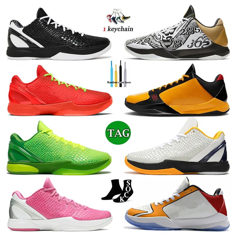 Top Quality Protro 6 Grinch Mambacita Basketball Shoes All Star Bruce Lee Big Stage Chaos 5 Rings Eybl Think Pink Prelude Trainers Sports Outdoor Sneakers