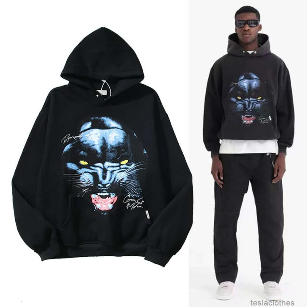 Designer hoodie herrar tröjor mode streetwear vtg high street rep hoodie 22 år ny leopard huvud engelska tryck huvtröja män