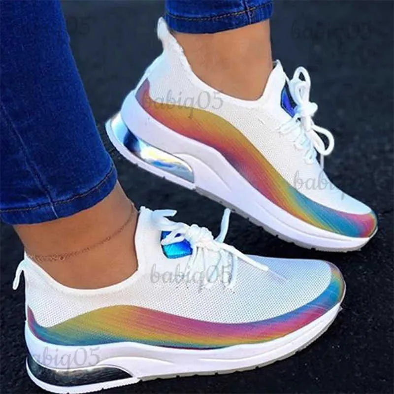 Dress Shoes Women Colorful Cool Sneaker Ladies Lace Up Vulcanized Shoes Casual Female Flat Comfort Walking Shoes Woman 2020 Fashion T231117