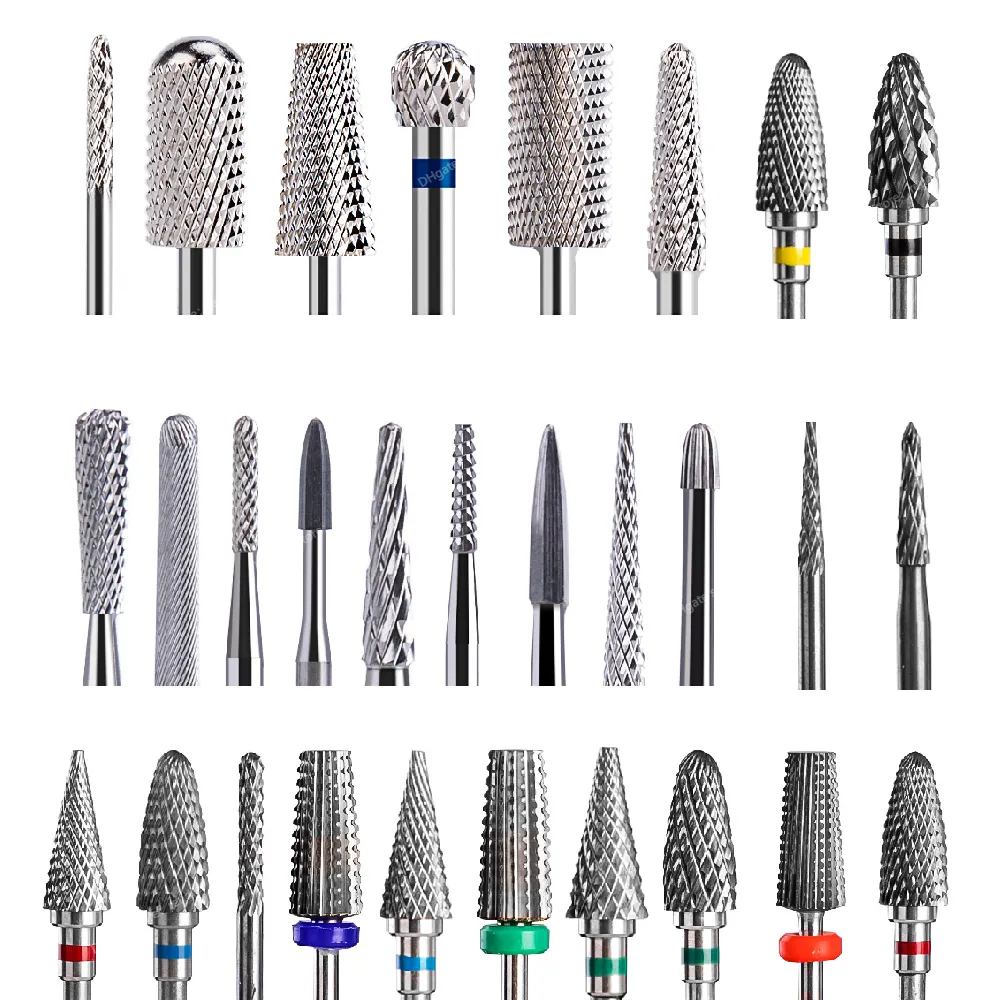 Tungsten Carbide Nail Drill Bit Milling Cutter för manikyr pedikyr nagelfiler Buffert Nagelkonstutrustning Tillbehör Verktyg Nagelverktyg Nail Borr Tillbehör Bits