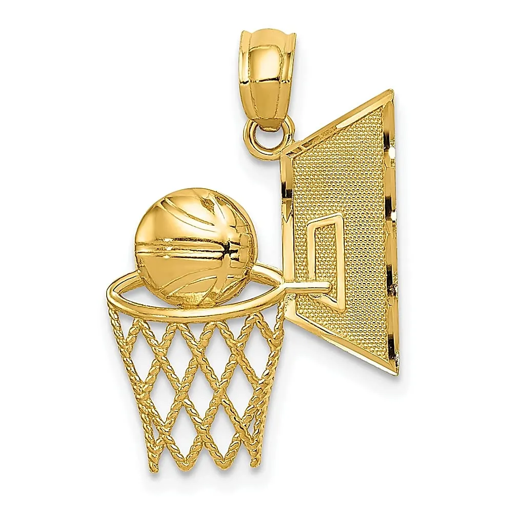 Collana da basket in oro giallo 14k, ciondolo con ciondolo sportivo, gioielleria raffinata per le donne, regali per lei