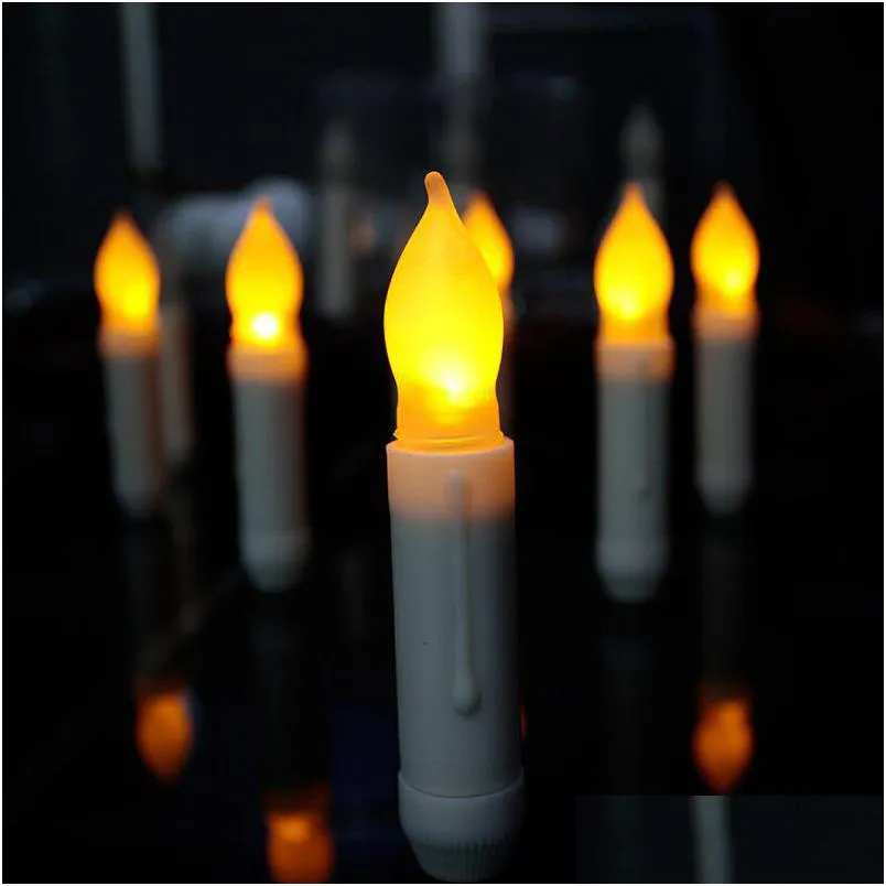 Ljus LED Long Pole Candle Light Flashing Lamp Table Battery Operated Fliming Christmas Gift ZA5773 Drop Delivery Home Garden DHE9W