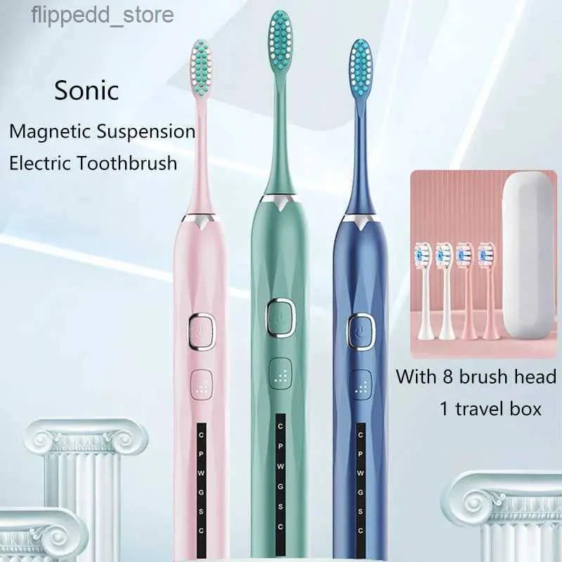 Tandenborstel Automatische magnetische levitatie Elektrische tandenborstel Sonic Smart Huishoudelijke tandenborstel Waterdicht IPX7 Oplaadbaar Zacht haar Q231117