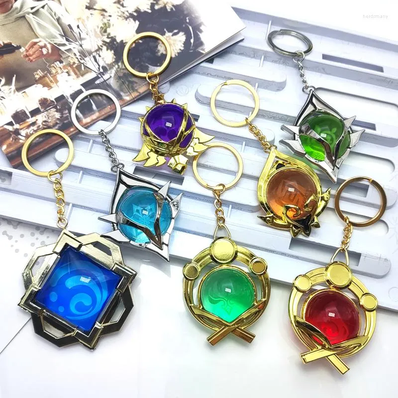Anime Crystal Keychain Set Genshin Impact Visions, Sumeru Mondstadt