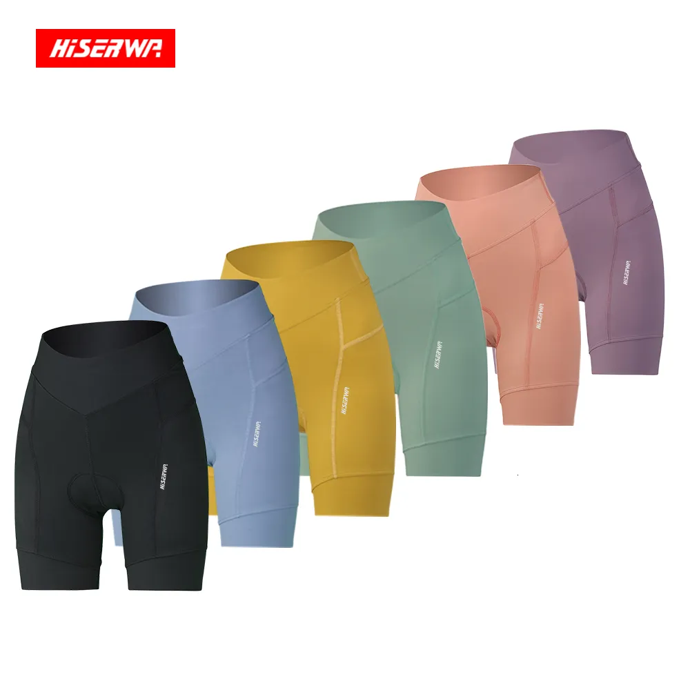 Shorts de cyclisme Hirsewa Femmes Shorts de cyclisme Sport Sous-vêtements Collants 3D Rembourré Antichoc Shorts VTT Route Vélo Court Vêtements d'équitation 230417