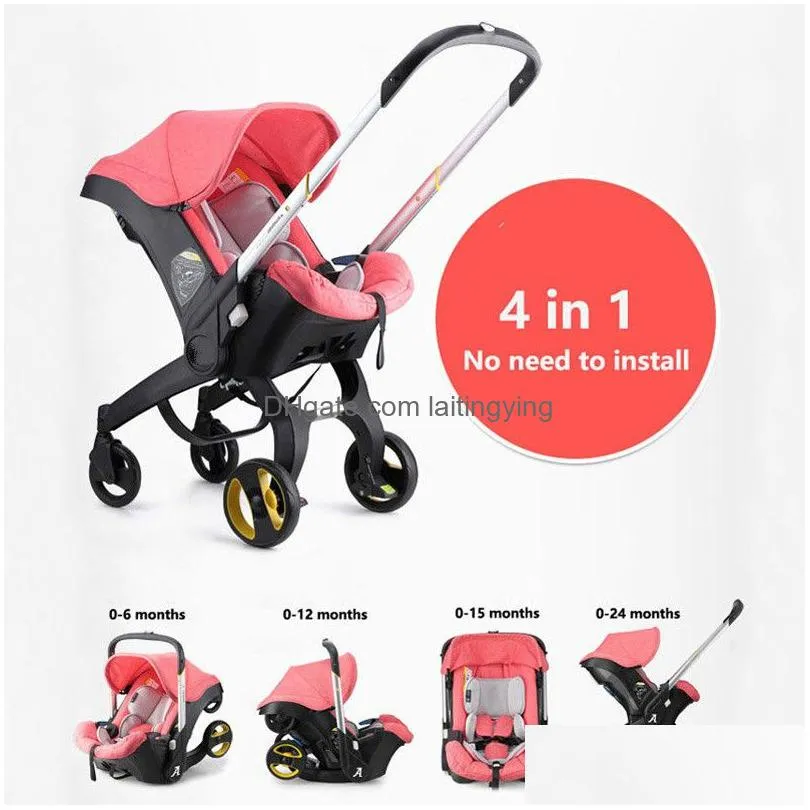 4 in 1 carseat stroller bron baby carriage travel system folding portable cart with car seat comfort 0-4 years old strollers222n