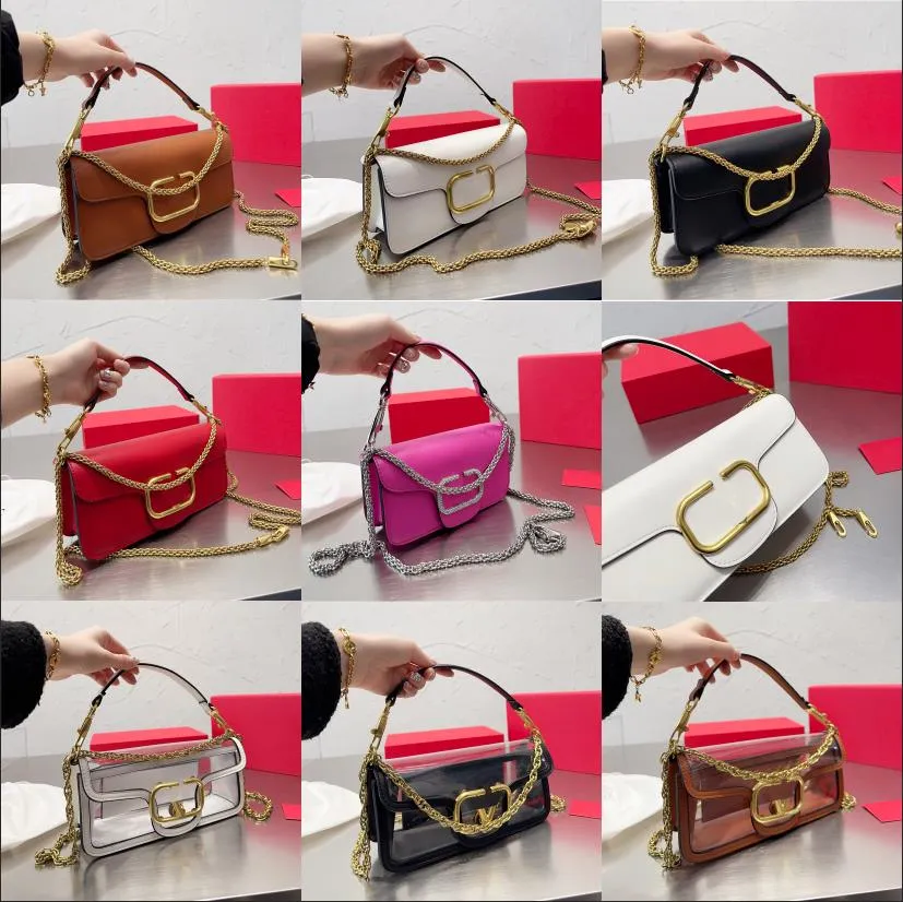 Designers axelväskor med kedja kvinnor lyx loco väska kvällspåsar läder Italien varumärke v koppling handväskor handväska crossbody handväskor