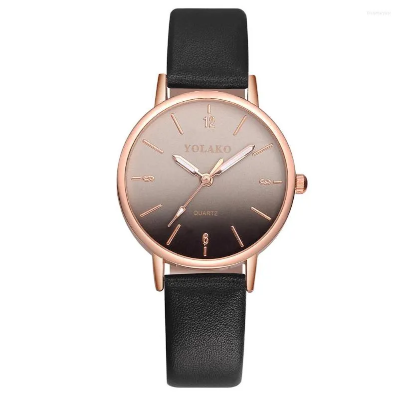 Wristwatches Korean Fashion Trend Gradually Changing Ultra Thin Leather Belt Quartz Watch Simple Digital Small Dial Women's