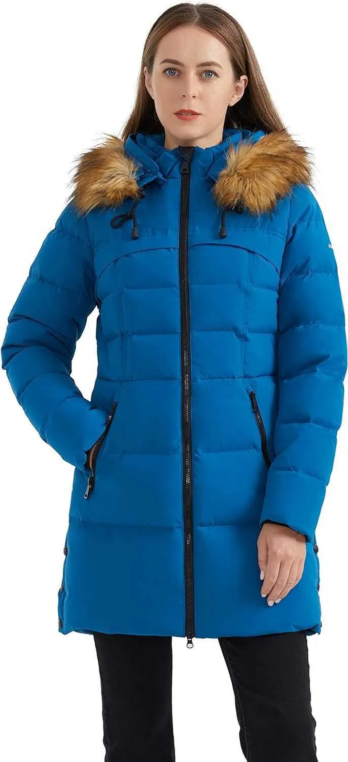 Orolay Doudoune d'hiver pour femme avec capuche bordée de fausse fourrure 6LRWRQWT1