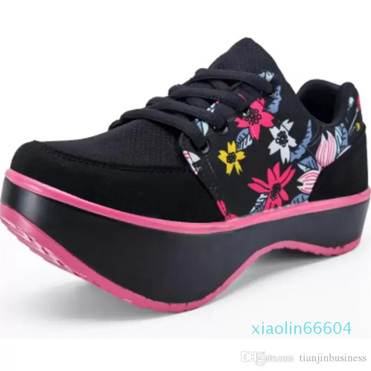 تنغيم الأحذية الرياضية للنساء للنساء الأسافين منصة Zapatos Mujer Canvas المدربين Tenis Feminino