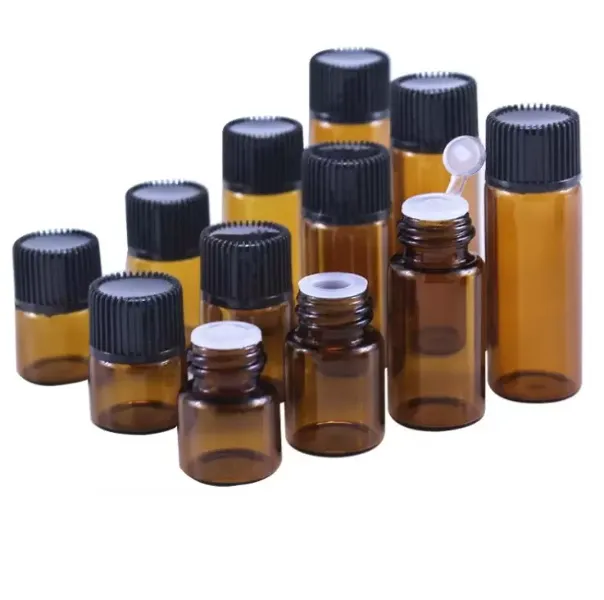 1ml 2ml 3ml 5ml Amber Glass  Oil Bottle Perfume Sample Tubes Bottles Small Empty Glass Bottle Home Fragrances Diffusers