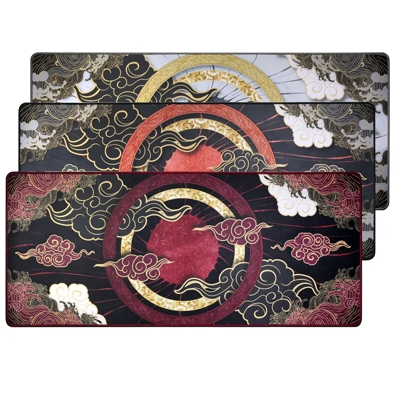 Teclados Phangkey AMATERASU Mousepad Deskmat para mouse Teclado mecânico 900 400 4mm Bordas costuradas Borracha de alta qualidade macia 230414