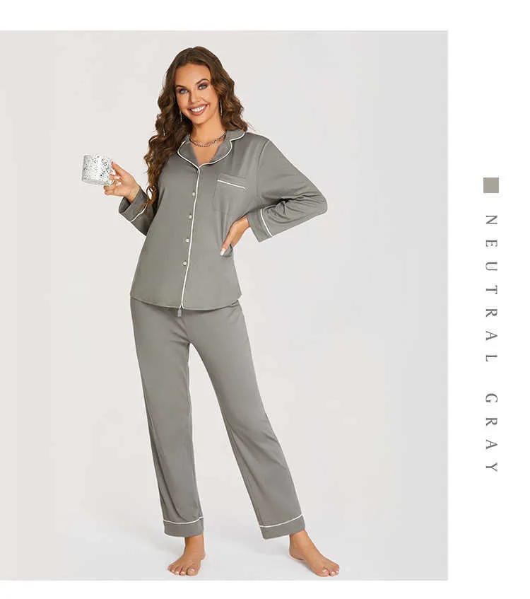 DOBREVA Womens Cotton Pajama Set Long Sleeve Pants And Long Pants For  Comfortable Loungewear And Bamboo Sleepwear P230408 From Misihan02, $57.38