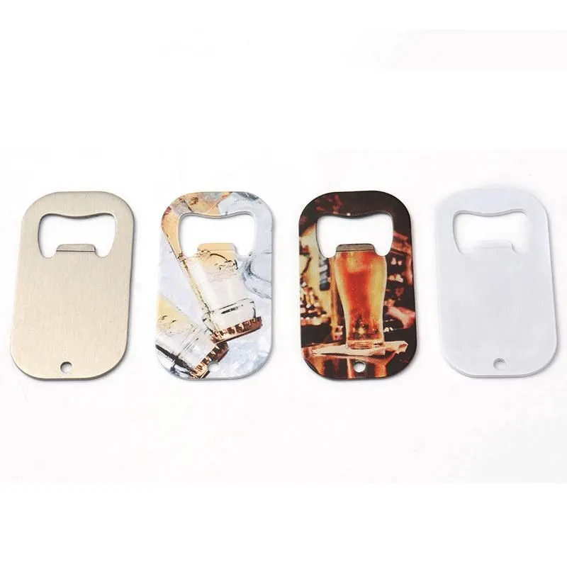 Sublimation Blank Beer Bottle Opener Heat Transfer Metal Dog Tag Corkscrew DIY Creative Gift