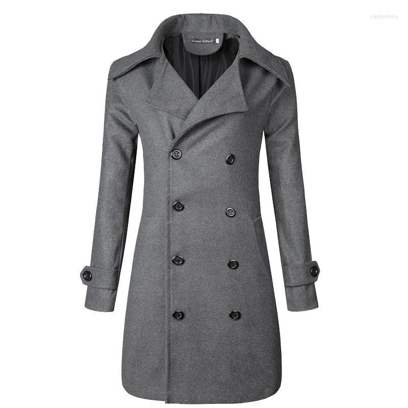 Herren Wollmischungen 2023 Wintermantel Herren Freizeit Lange Abschnitte Wollmäntel Casual Fashion Jacken/Casual Overcoat F82608 Nadi22