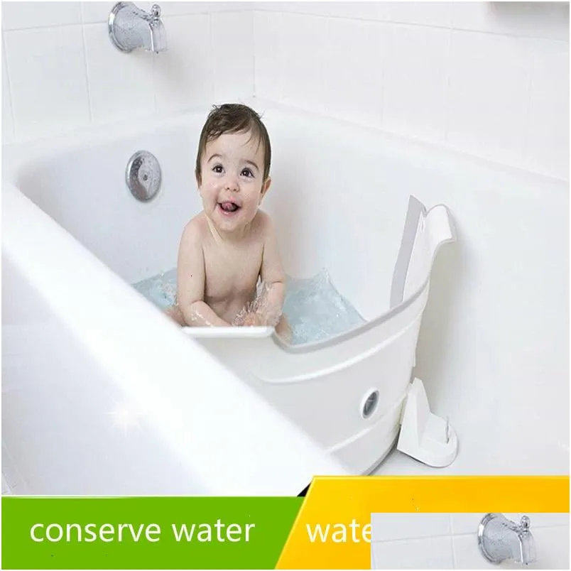Bathing Tubs Seats Adjustable Bathtub Partition Flap Baby Bath Dam Tub Water Saving Kids Separation Plate Accessories 230614 Drop Deli Dhj5X