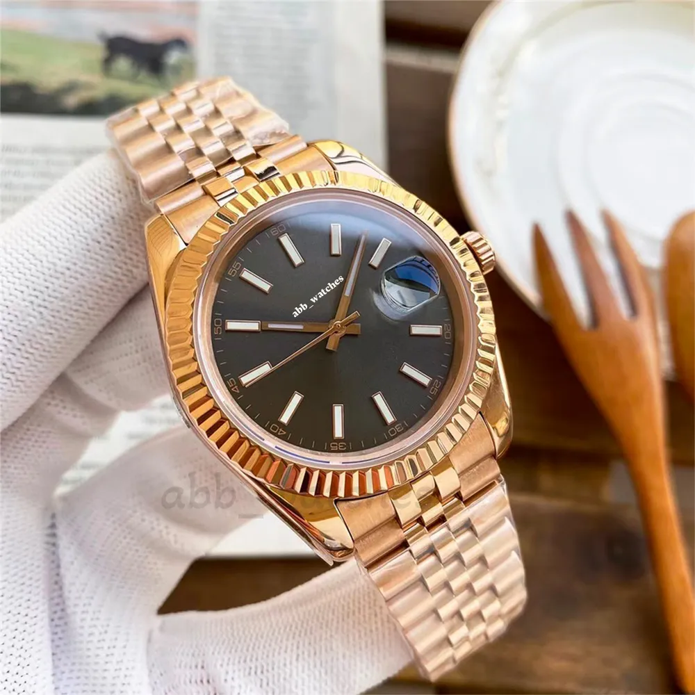 ABB_WATCHES MENS Titta par Mekaniska klockor 41/36mm Automatisk 31/28 Quartz Watches With Box Casual Wristwatch Dress Date Just Rose Gold Rostless Steel Watches