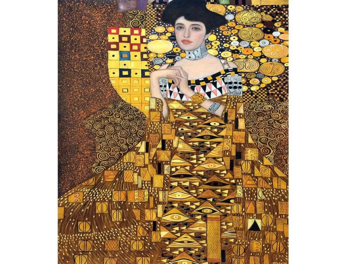 Gustav Klimt Woman Portrait of Adele Bloch Bauer Oil Målningsåtergivning Canvas Handmålad hemkonstdekor6400383