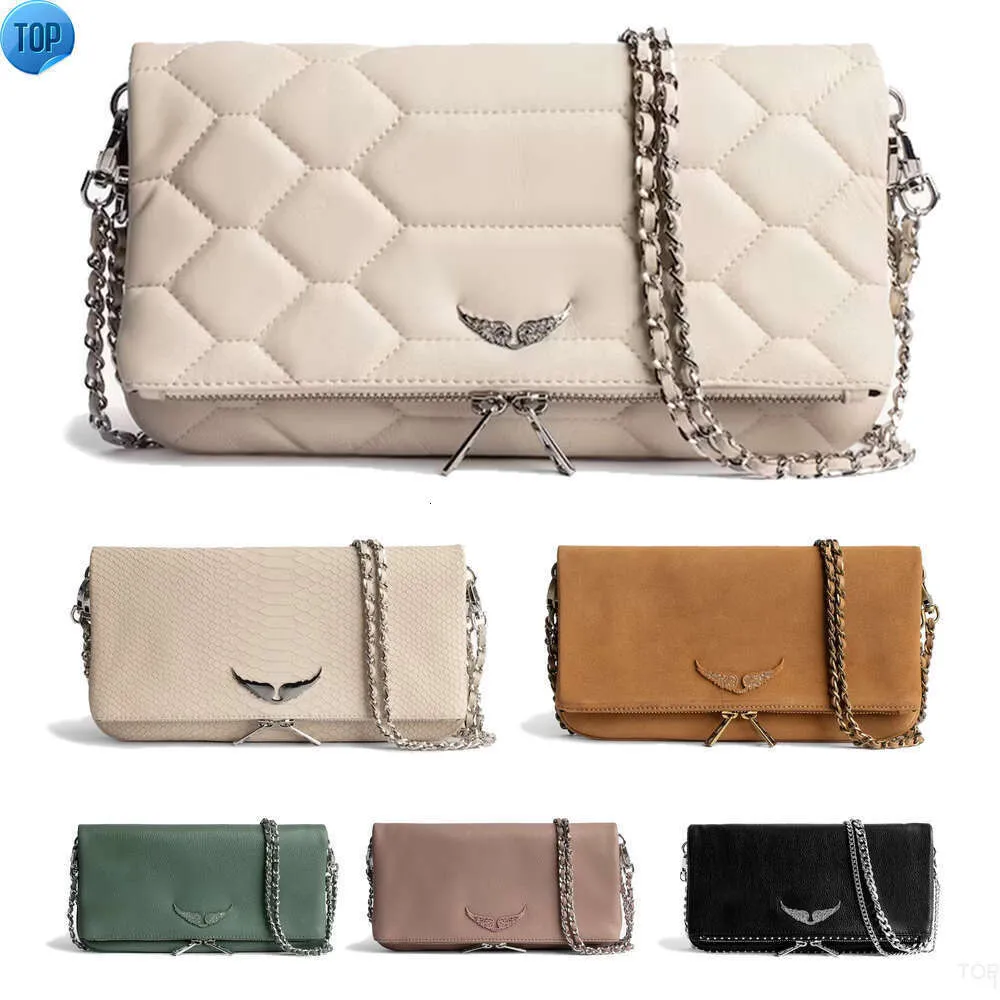 Kvinnor Pochette Rock Swing Your Wings Clutch Bags Herr Designer Leather Flap Classic Gym Cross Body Bag Luxurys Zadig Voltaire Wing Chain Tote Handbags66