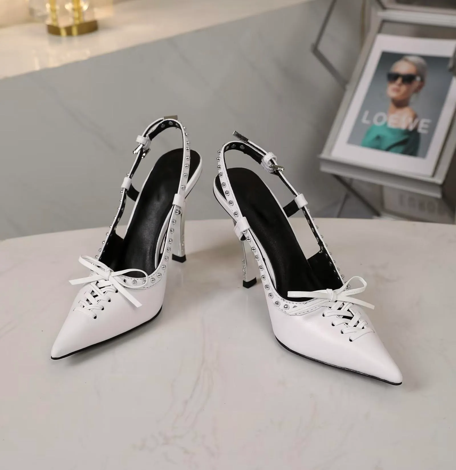 2023 New Sandals Luxury Designer Women's Fashion Propostoile But Party Dress Shoes High Heels Lace Bow 11cm