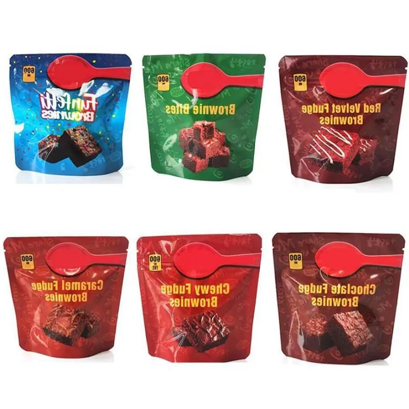 プラスチックパッケージバッグ600mgチョコレートチューチファッジブラウニーバッグMylar Resealable Packing Pack Wholesale Jlnde