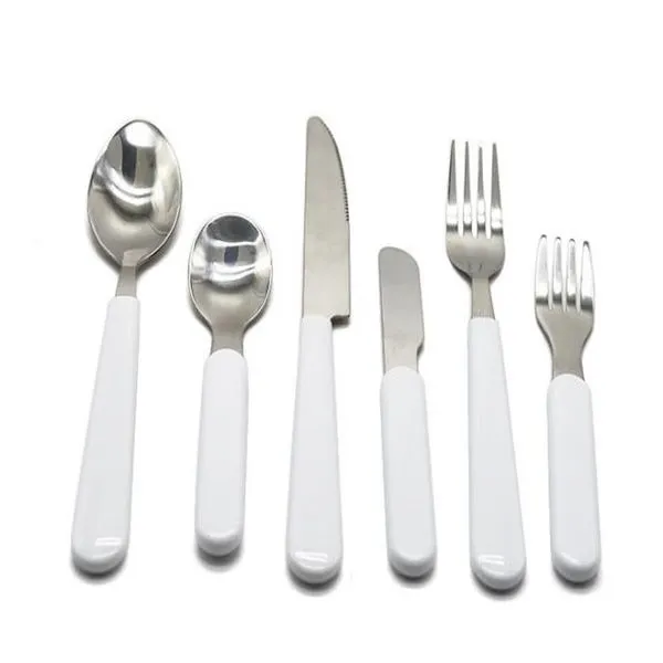 Sublimation Children Cutlery Set White Blank DIY Fork Knife Spoon Stainless Steel Adults Cutlery Portable Kids Tableware