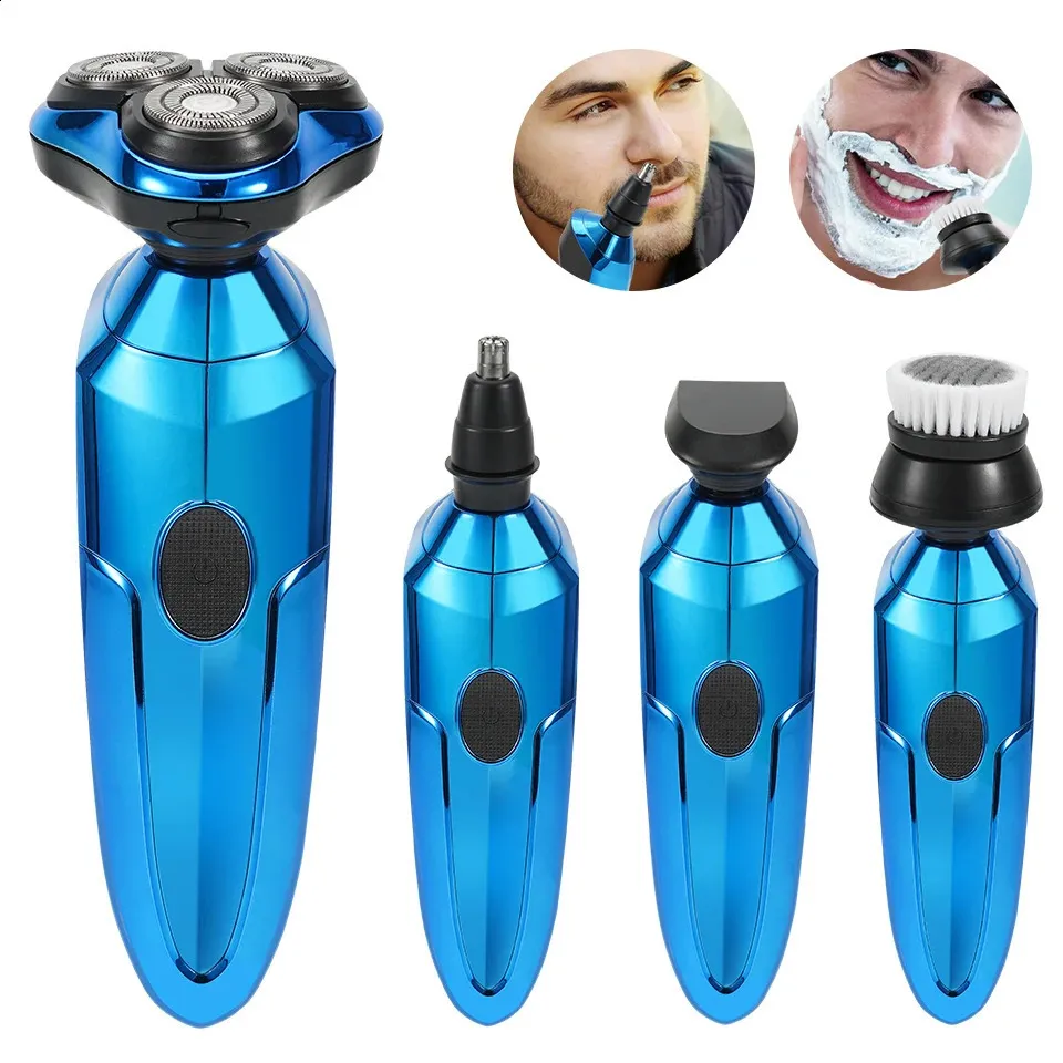 Afeitadoras eléctricas Afeitadora eléctrica Maquinilla de afeitar eléctrica recargable Máquina de afeitar Limpieza Barba Maquinilla de afeitar para hombres Mojado y seco Impermeable Cuerpo Lavable 231116