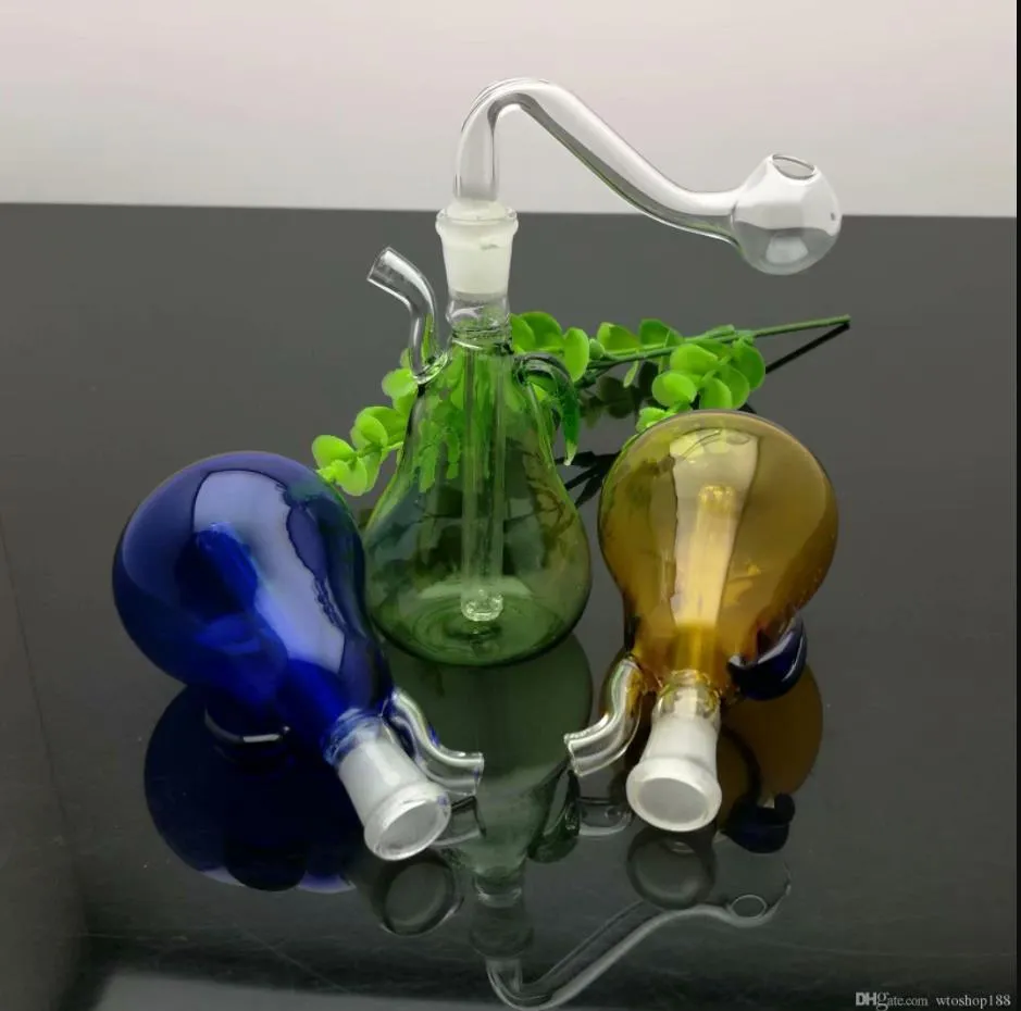 Fumar tubo mini nargunah bongs de vidro colorido em forma de metal mini pêra de vidro de água de fumaça garrafa