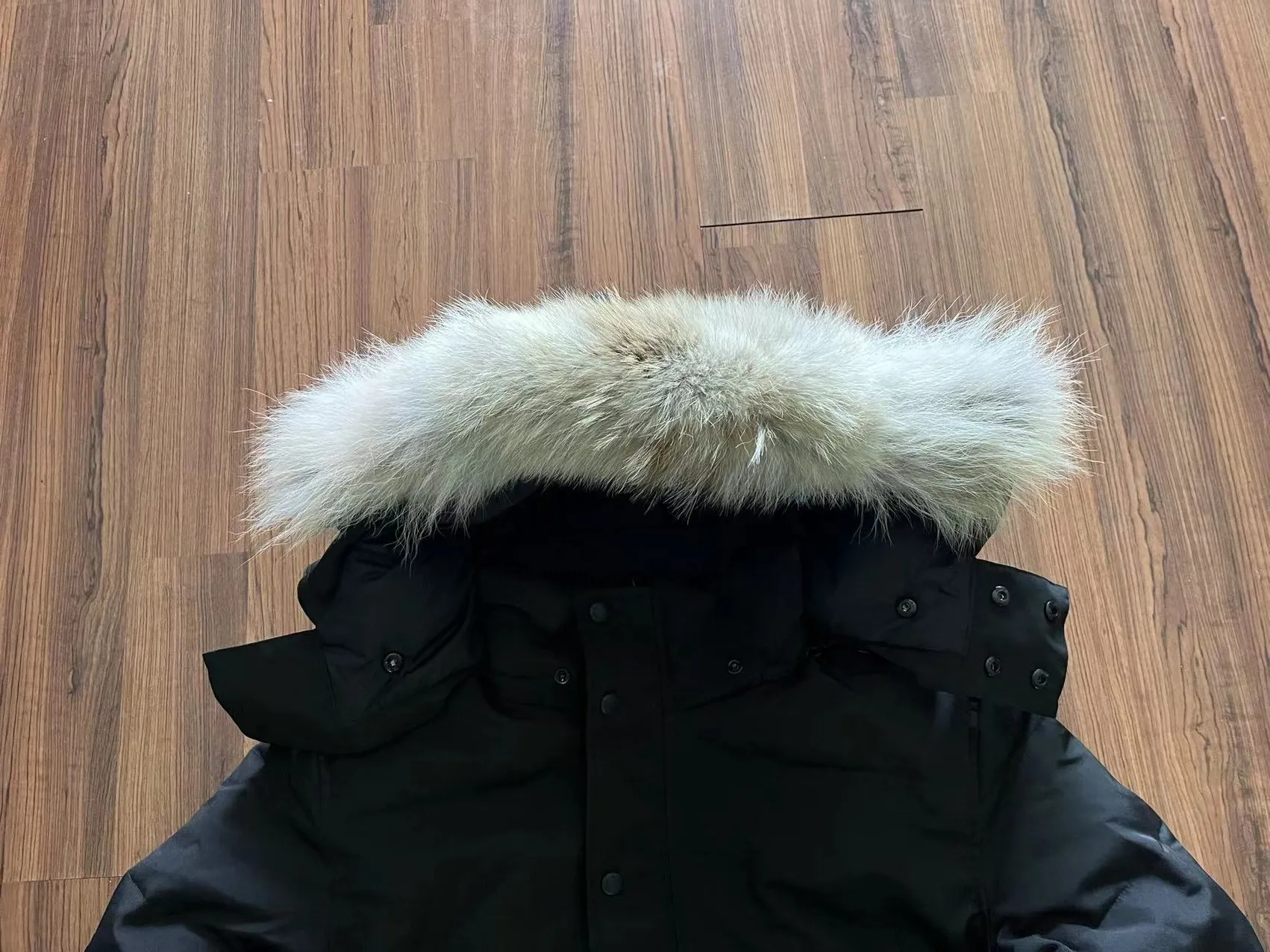 Wyndham slim fit genuine coyote fur trim down jacket sale