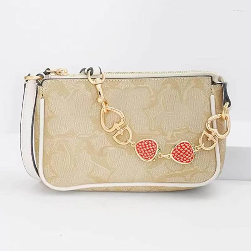 Keychains XXFD Cute Strawberry Bag Strap Extender Chain Handbag Extension Decoration For Women Girls DIY Wallet Bags 613