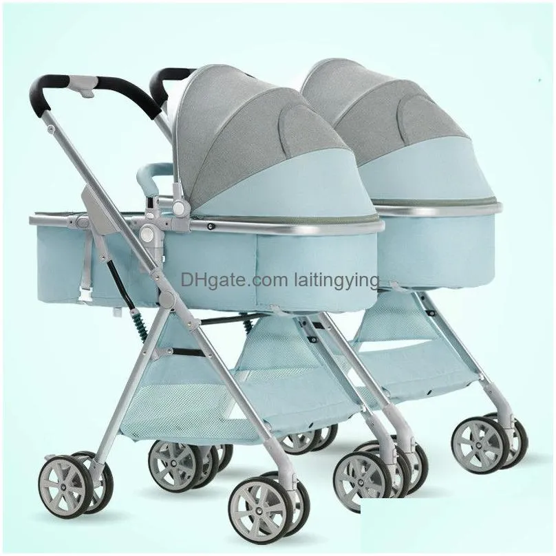 strollers twin baby strollers 3 in 1 detachable high landscape lightweight folding absorber double two sleeping basket carriage