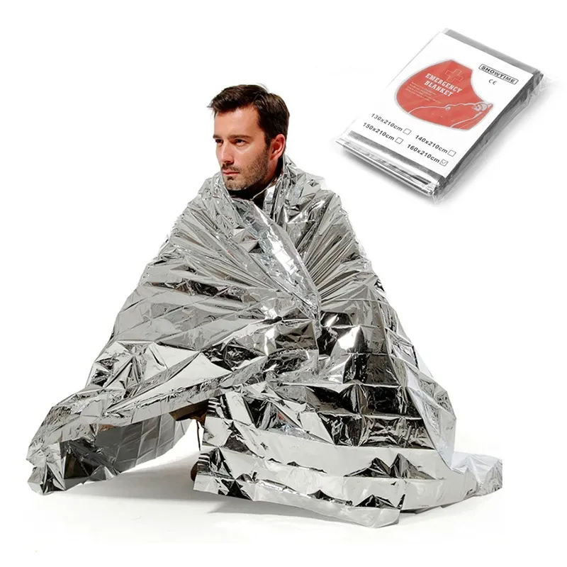 Outdoor Emergency Thermische Deken Reflecterend Aluminium Waterdicht Houd Warm Survival Quilt Camping Wandelen EHBO Reddingsgereedschap