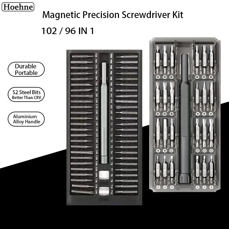 Screwdriver Set, 96 in 1 Precision Magnetic Screw Driver Bits, Torx Hex ...