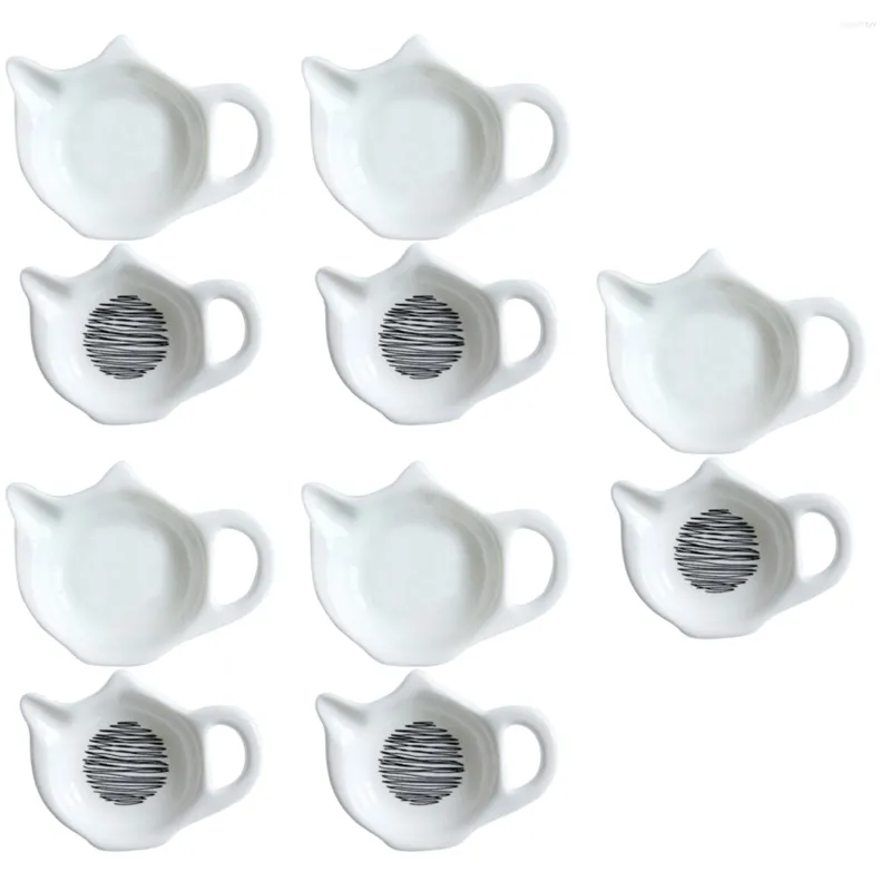 Tazze Piattini 10 Pz Ceramica Speciale Bustina di Tè Piatti Vassoio Decorativo Piatto Delicato Per Sostituire La Casa Caffè Stazione Cucina