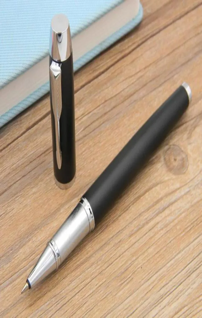 Bolígrafo Parker IM Series negro mate con adorno plateado, bolígrafo de negocios para oficina, 2 unidades, 3484743