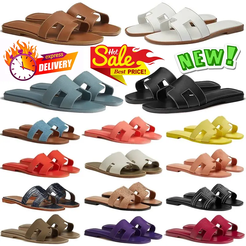 Designer Sandals Flat Slides Women Sliders Slippers Luxury Black White ...