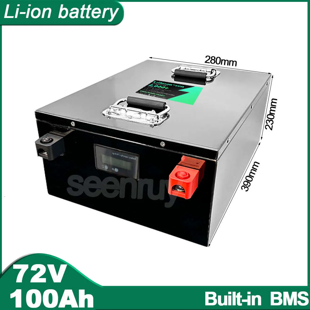 Batterie Li-ion 72V, 100ah, 100a, 150a, avec chargeur, batterie au Lithium polymère, parfaite pour Tricycle, moto, vélo électrique, Scooter, véhicule électrique