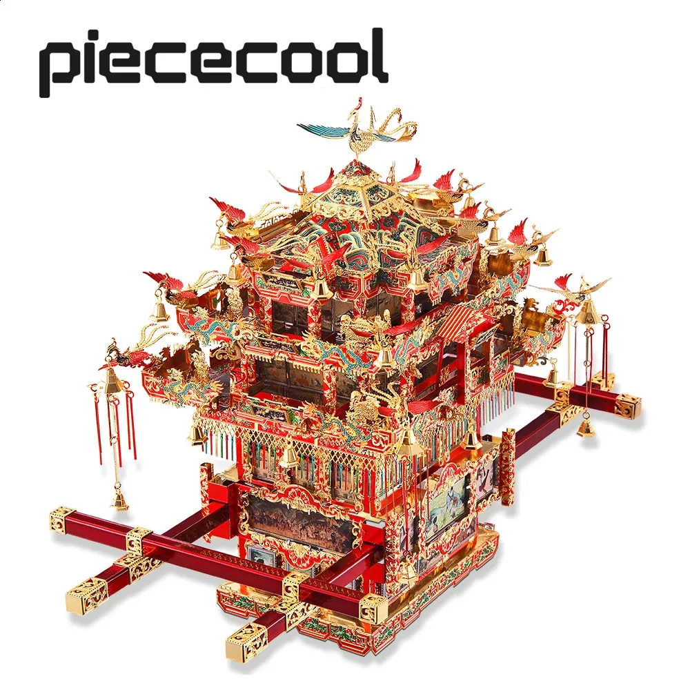 Puzzles Piececool 3D Metal Puzzle Bridal Sedan Chair Wedding Series Model Building Kits Jigsaw Toy Birthday Gifts for Adults 231116