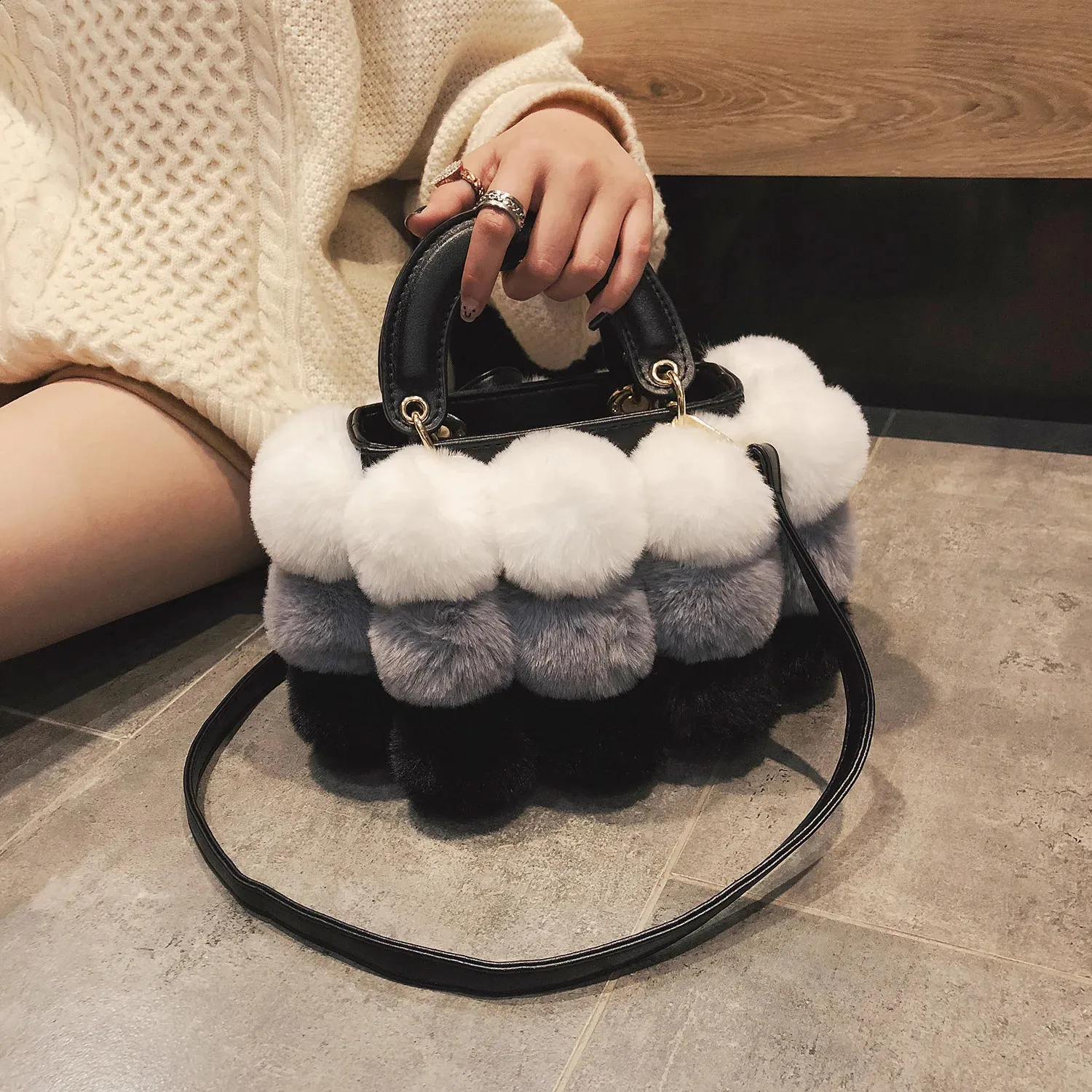 Fur outlet designer bag