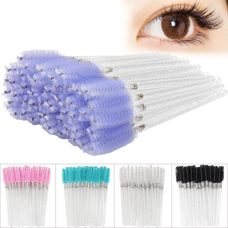 Makeup Brushes 50pcs/pack Disposable Eyelash Eyelashes Extension Tools Eyebrow Brush Mascara Wands Applicator Spoolers Eye Lashes