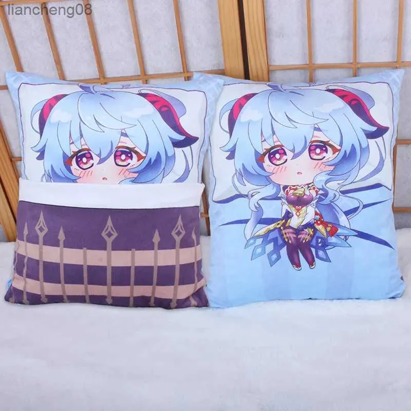 Almofada/decorativo 36x27cm impacto pelúcia deus olho série bonito anime veludo boneca almofada para meninas menino presentes de aniversário decoração de casa