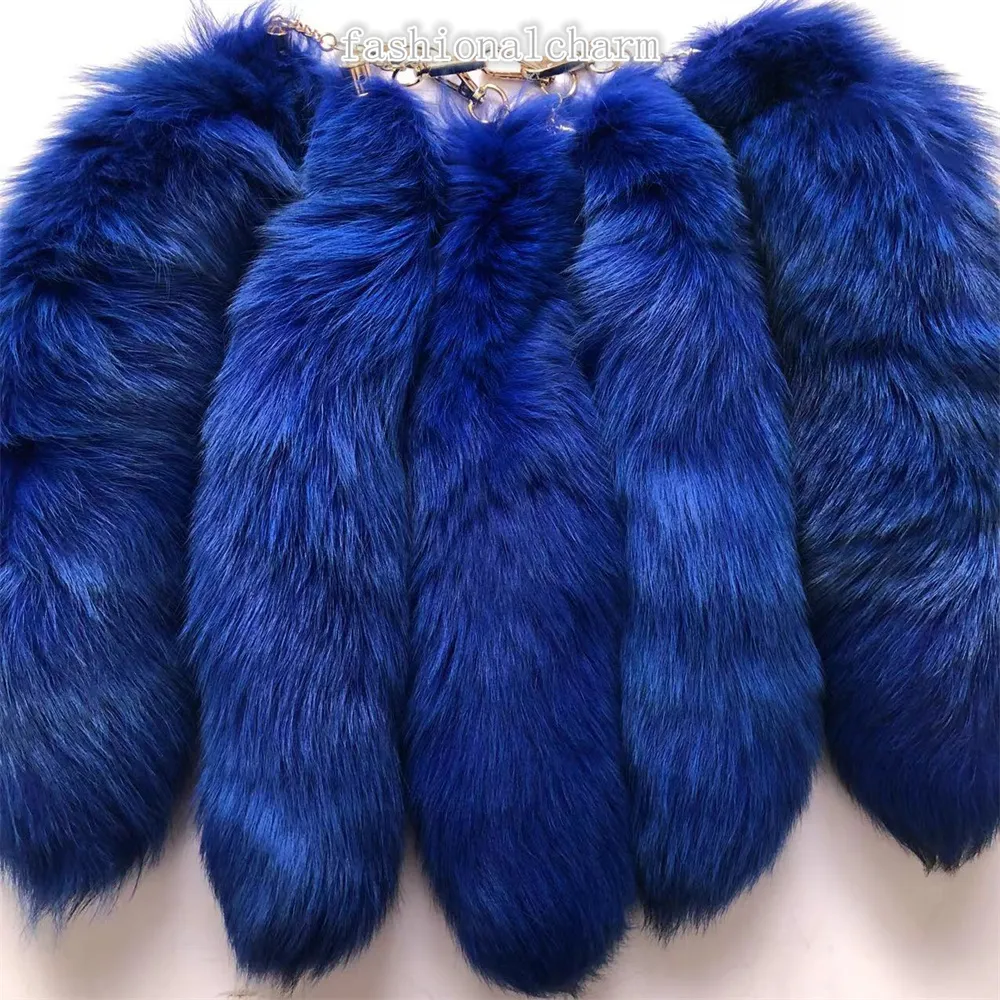 Wholesale 2/5/10pcs Real Fox Fur Tail Keyring Bag Charm Bag Pendant