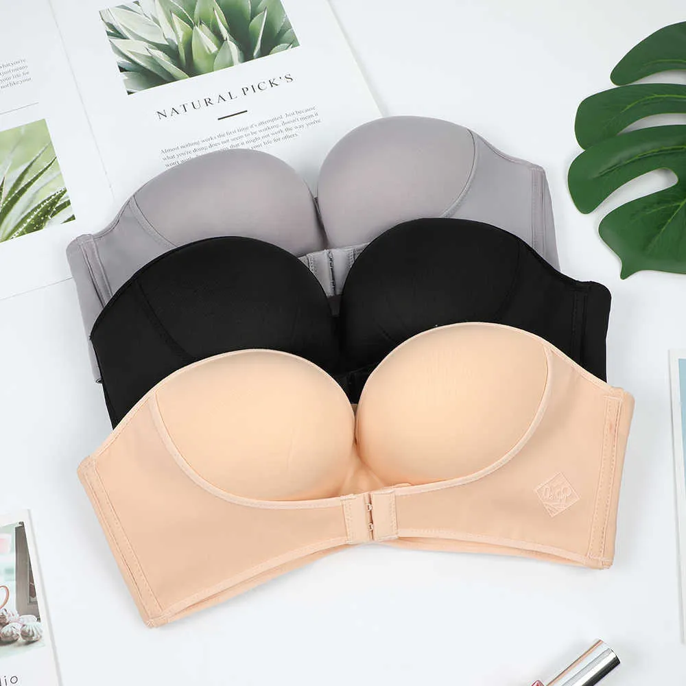 Bras Front Closure Sexy Strapless Bra Women Invisible Push Up Bra Underwear  Lingerie For Female Brassiere Pitted Seamless Bralette P230417 From 9,07 €
